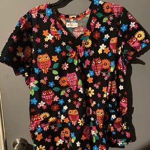 Owl Scrub Top